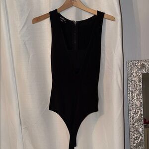 Vintage bebe Black V-Neck Bodysuit